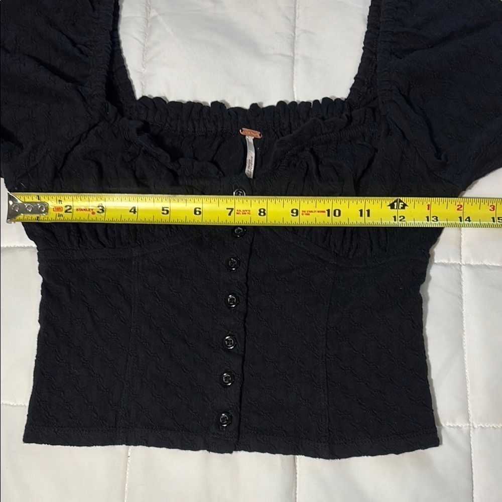 Free People Ladybug Long Sleeve Black Button Down Top - Picture 6 of 16